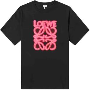 100% Authentic Neon Pink Loewe T-shirt Black